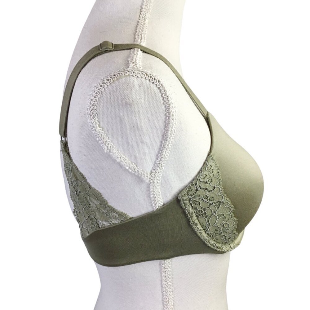 Reveal Lingerie Bra NWT 32D Sage Green Underwire Lace Accents RR0005 - Picture 4 of 8